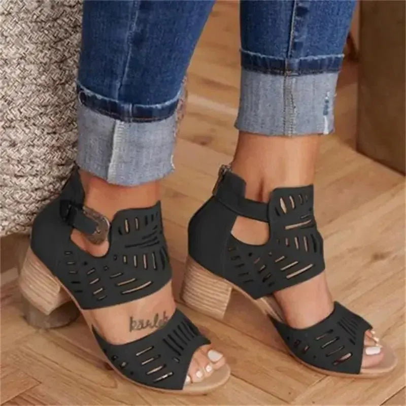 Sandales à Talon avec Bride Cheville Réglable pour Femme | Idéales pour les Sorties Estivales