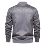 Bomber en Suède pour Hommes avec Fermeture Zippée et Poches Multiples | Idéal pour Tenues Quotidiennes