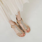 Sandales À Talon Haut Avec Décoration Strass Et Brides Pour Femmes | Idéal Pour Les Occasions Estivales
