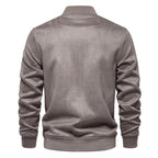 Bomber en Suède pour Hommes avec Fermeture Zippée et Poches Multiples | Idéal pour Tenues Quotidiennes
