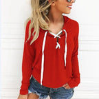 Sweat À Capuche À Lacets avec Col En V pour Adultes | Idéal pour Le Printemps Et L’Automne