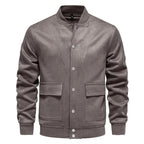 Bomber en Suède pour Hommes avec Fermeture Zippée et Poches Multiples | Idéal pour Tenues Quotidiennes