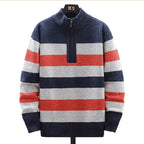 Pull À Demi-Zip Avec Motif Rayé Pour Homme | Idéal Pour Les Saisons Automne-Hiver