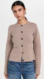 Cardigan à Col Rond et Boutons Contrastants pour Femmes | Ideal for Mi-Saison et Usage Quotidien