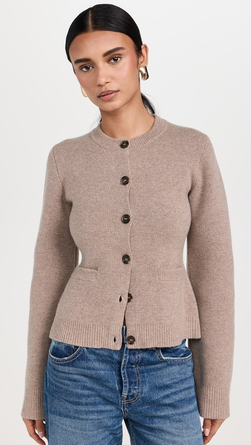 Cardigan à Col Rond et Boutons Contrastants pour Femmes | Ideal for Mi-Saison et Usage Quotidien