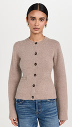 Cardigan à Col Rond et Boutons Contrastants pour Femmes | Ideal for Mi-Saison et Usage Quotidien