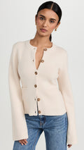 Cardigan à Col Rond et Boutons Contrastants pour Femmes | Ideal for Mi-Saison et Usage Quotidien