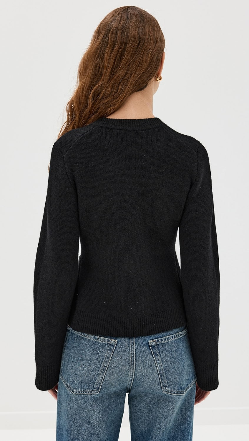 Cardigan à Col Rond et Boutons Contrastants pour Femmes | Ideal for Mi-Saison et Usage Quotidien