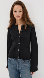 Cardigan à Col Rond et Boutons Contrastants pour Femmes | Ideal for Mi-Saison et Usage Quotidien