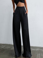 Pantalon Large Avec Finition Satinée Pour Femmes | Idéal Pour Occasions Et Tenues Quotidiennes