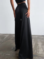 Pantalon Large Avec Finition Satinée Pour Femmes | Idéal Pour Occasions Et Tenues Quotidiennes
