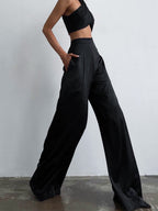 Pantalon Large Avec Finition Satinée Pour Femmes | Idéal Pour Occasions Et Tenues Quotidiennes