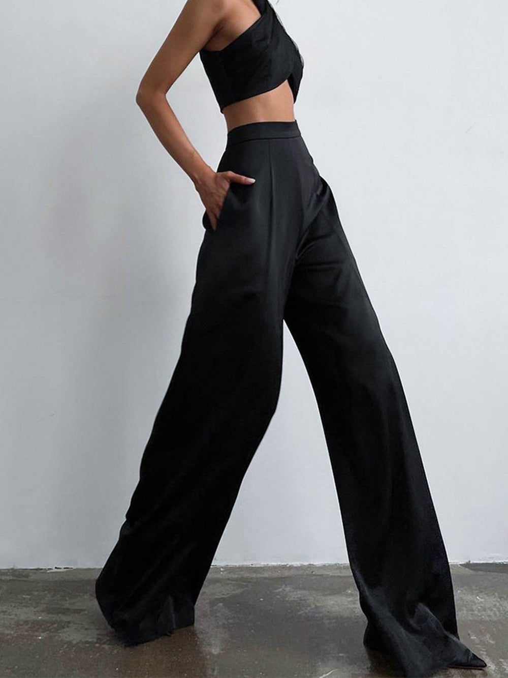 Pantalon Large Avec Finition Satinée Pour Femmes | Idéal Pour Occasions Et Tenues Quotidiennes