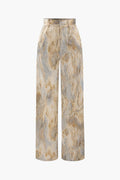Pantalon Taille Haute Avec Motif Marbré Pour Femmes | Idéal Pour Tenues Quotidiennes Et Sorties