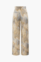 Pantalon Taille Haute Avec Motif Marbré Pour Femmes | Idéal Pour Tenues Quotidiennes Et Sorties