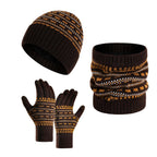 Ensemble Tricoté Trois Pièces avec Bonnet, Écharpe et Gants pour Hommes | Idéal pour l’Hiver et les Activités Extérieures