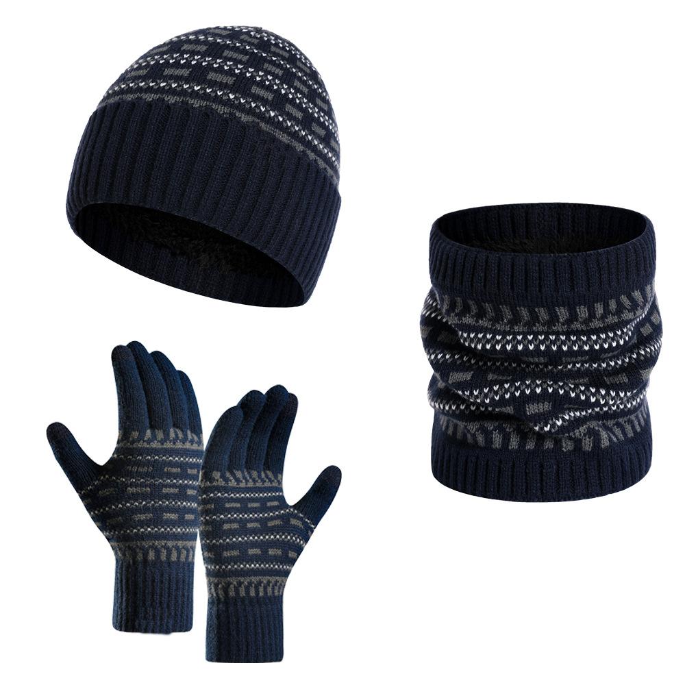 Ensemble Tricoté Trois Pièces avec Bonnet, Écharpe et Gants pour Hommes | Idéal pour l’Hiver et les Activités Extérieures
