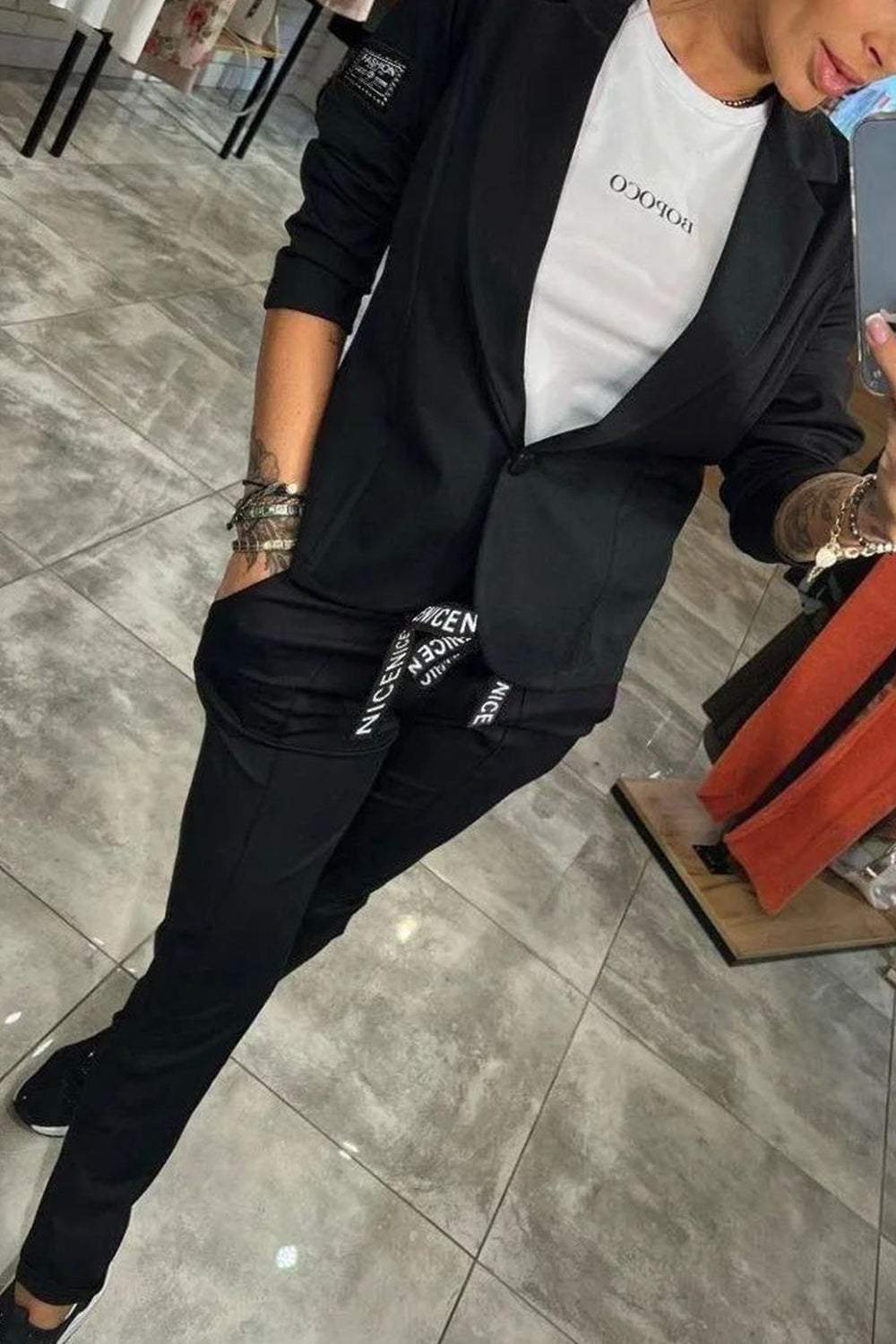 Ensemble Blazer Léger Et Pantalon À Taille Élastique Pour Femme | Idéal Pour Un Usage Professionnel Et Quotidien