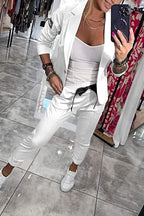 Ensemble Blazer Léger Et Pantalon À Taille Élastique Pour Femme | Idéal Pour Un Usage Professionnel Et Quotidien