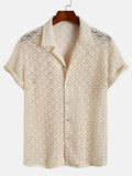 Chemise Cubaine À Manches Courtes Avec Finition Texturée Pour Hommes | Idéale Pour Une Tenue Décontractée Ou Pour Les Vacances