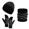Ensemble Tricoté Trois Pièces avec Bonnet, Écharpe et Gants pour Hommes | Idéal pour l’Hiver et les Activités Extérieures