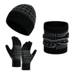 Ensemble Tricoté Trois Pièces avec Bonnet, Écharpe et Gants pour Hommes | Idéal pour l’Hiver et les Activités Extérieures