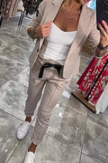 Ensemble Blazer Léger Et Pantalon À Taille Élastique Pour Femme | Idéal Pour Un Usage Professionnel Et Quotidien