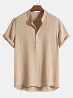 Chemise À Boutons Dissimulés Avec Texture Froissée Pour Homme | Idéale Pour Le Travail Ou Les Sorties Décontractées