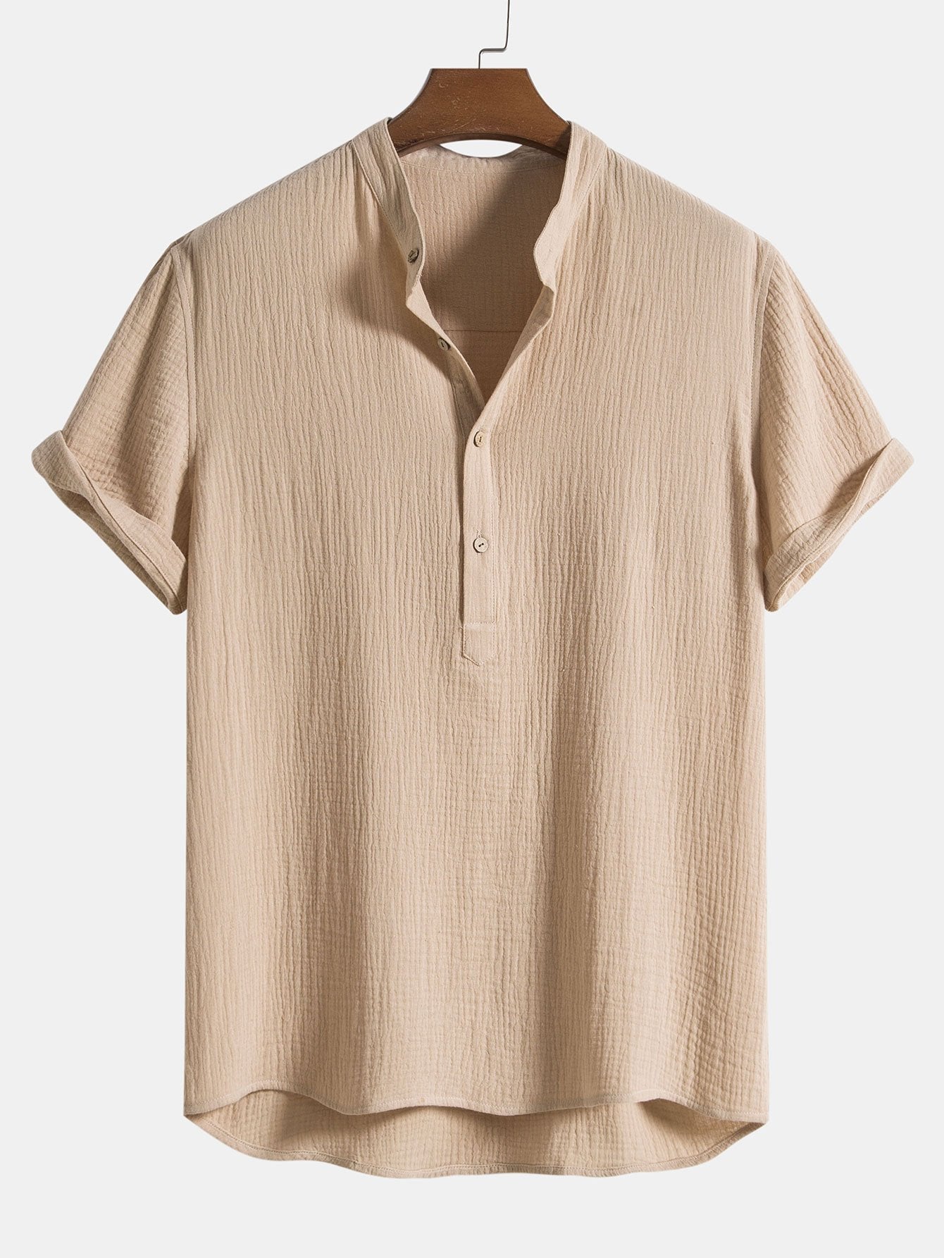 Chemise À Boutons Dissimulés Avec Texture Froissée Pour Homme | Idéale Pour Le Travail Ou Les Sorties Décontractées