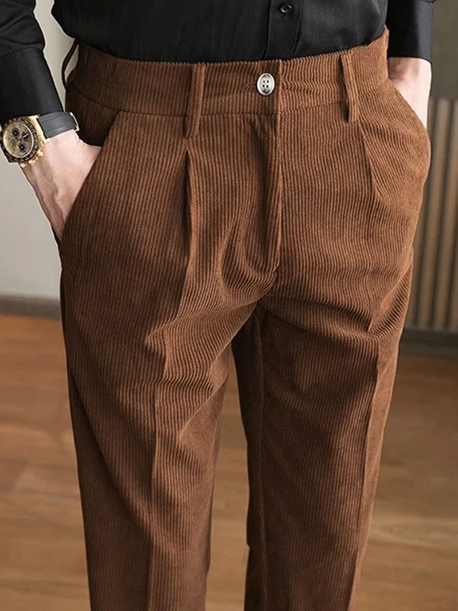 Pantalon Coupe Droite À Taille Élastique Pour Hommes | Idéal Pour Moments Décontractés