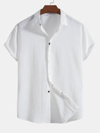 Chemise À Boutons Avec Texture Froissée Pour Homme | Idéale Pour Les Occasions Décontractées Ou Professionnelles