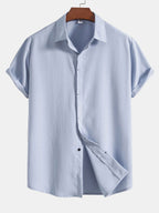 Chemise À Boutons Dissimulés Avec Texture Froissée Pour Homme | Idéale Pour Le Travail Ou Les Sorties Décontractées