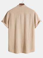Chemise À Boutons Avec Texture Froissée Pour Homme | Idéale Pour Les Occasions Décontractées Ou Professionnelles