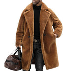 Manteau Long d’Hiver avec Revers et Coupe Droite pour Hommes | Idéal pour la Saison Froide