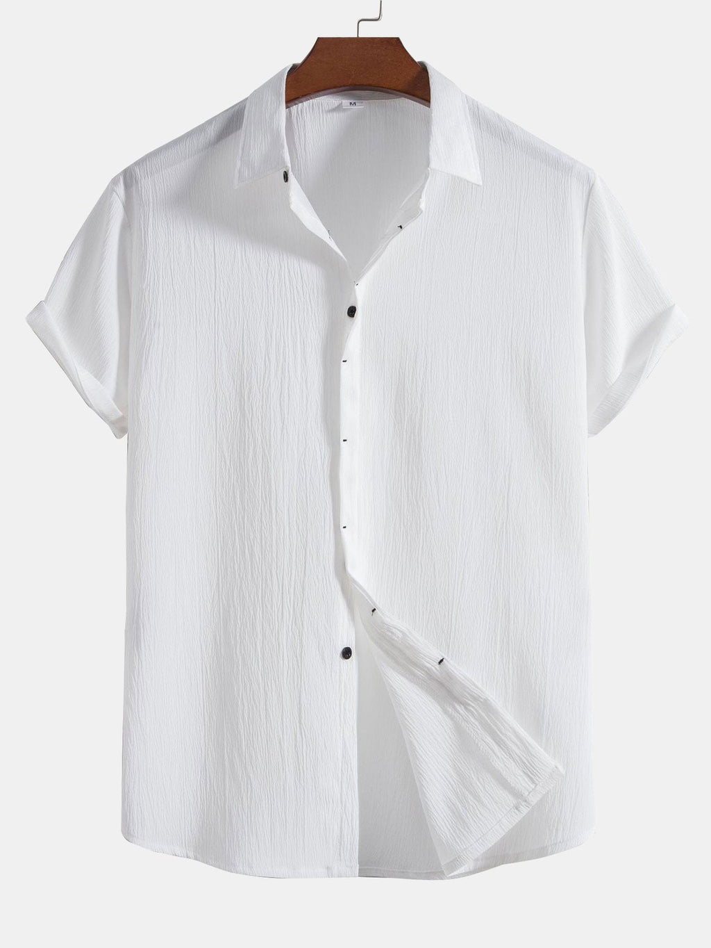 Chemise À Boutons Dissimulés Avec Texture Froissée Pour Homme | Idéale Pour Le Travail Ou Les Sorties Décontractées