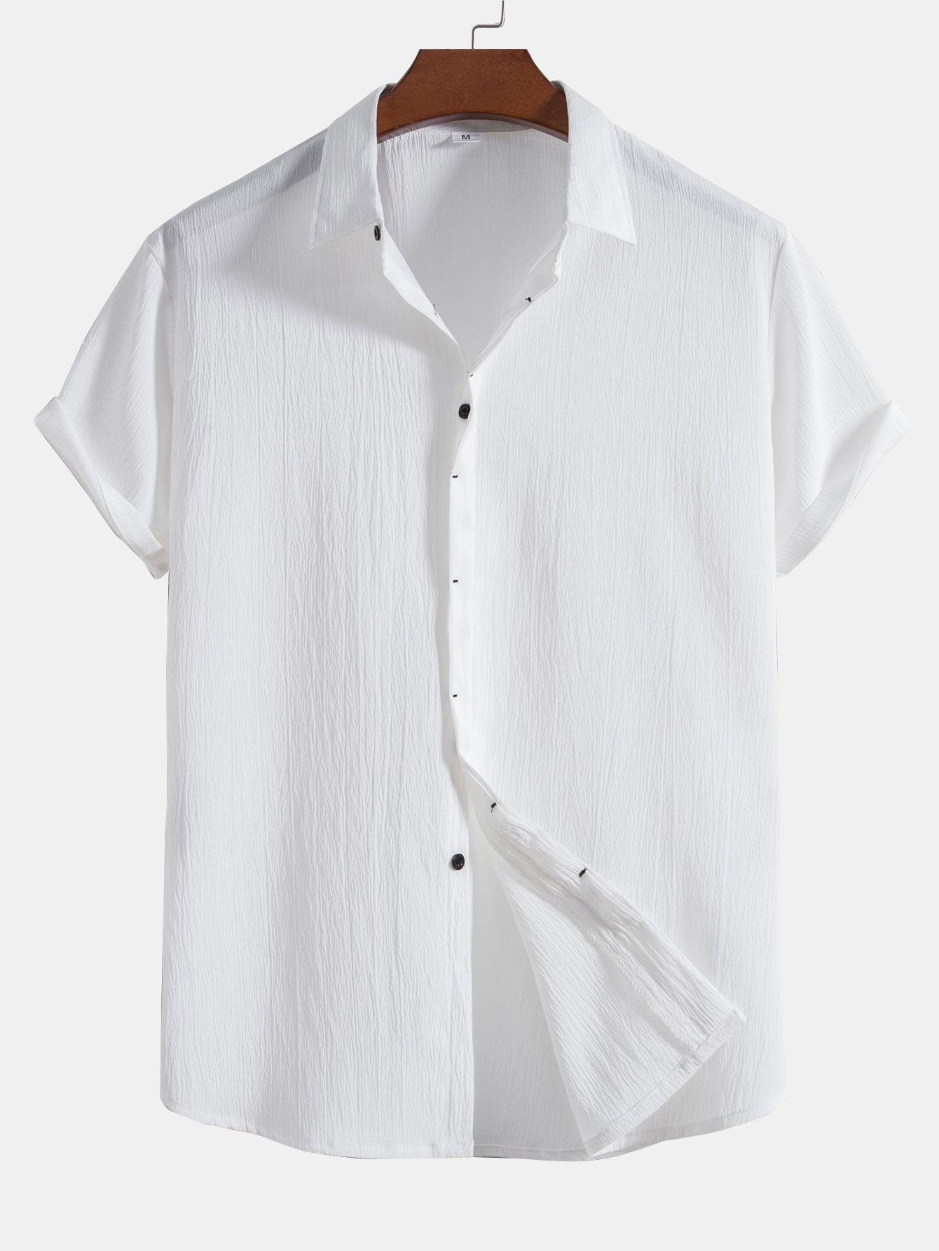 Chemise À Boutons Dissimulés Avec Texture Froissée Pour Homme | Idéale Pour Le Travail Ou Les Sorties Décontractées