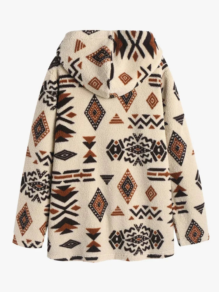 Cardigan Long À Motifs Géométriques pour Femme | Idéal pour L’Hiver Et La Maison