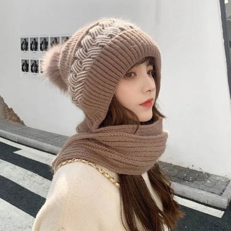 Ensemble Bonnet Et Écharpe avec Finition Texturée pour Femme | Idéal pour L’Hiver