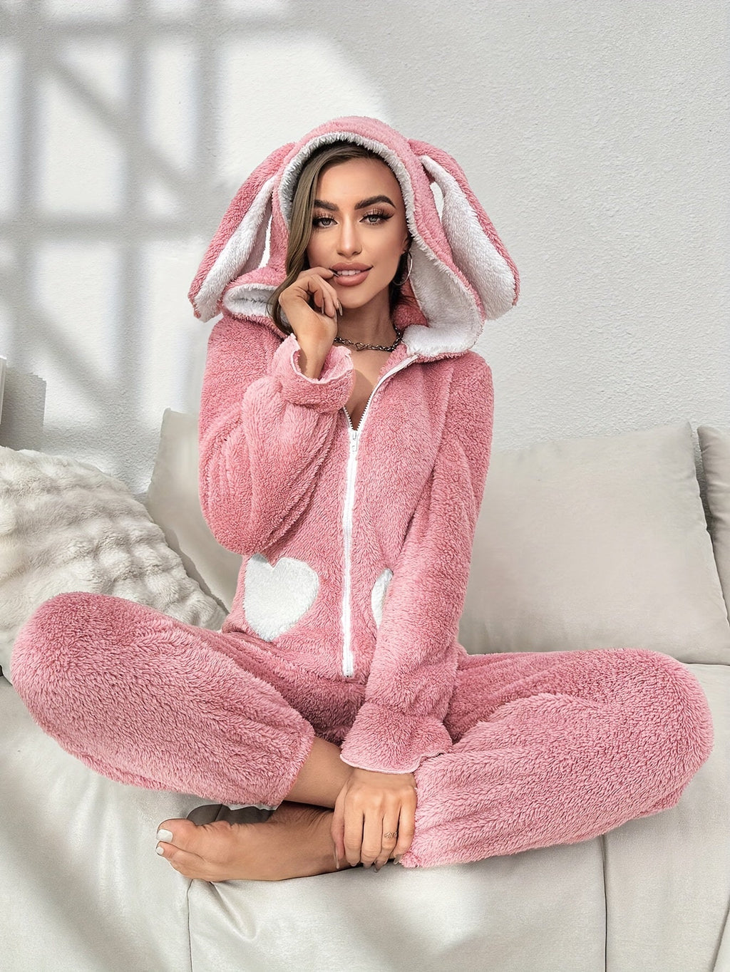 Combinaison À Capuche avec Fermeture Zippée pour Femme | Idéale pour L’Automne Et L’Hiver