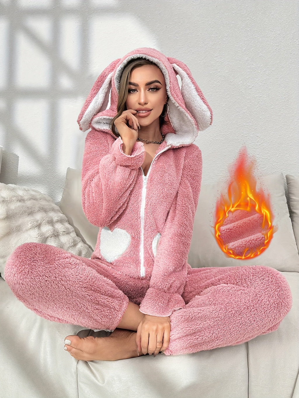 Combinaison À Capuche avec Fermeture Zippée pour Femme | Idéale pour L’Automne Et L’Hiver