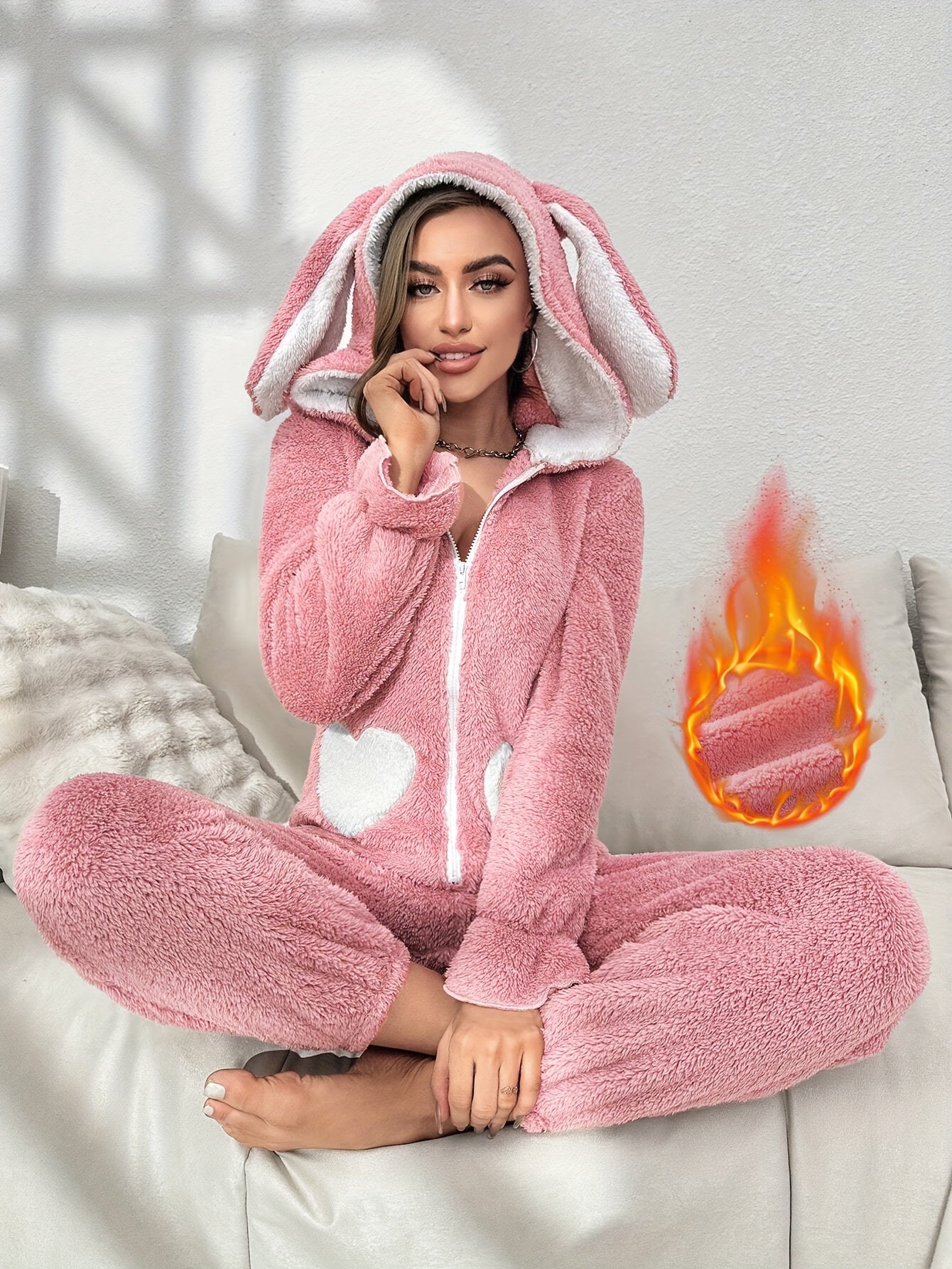 Combinaison À Capuche avec Fermeture Zippée pour Femme | Idéale pour L’Automne Et L’Hiver