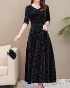 Robe à Motif Intégral avec Manches 3/4 pour Femme | Idéale pour Quotidien et Événements