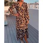 Robe Portefeuille Avec Motif Léopard pour Femmes | Idéale Pour L'Été Et Les Loisirs