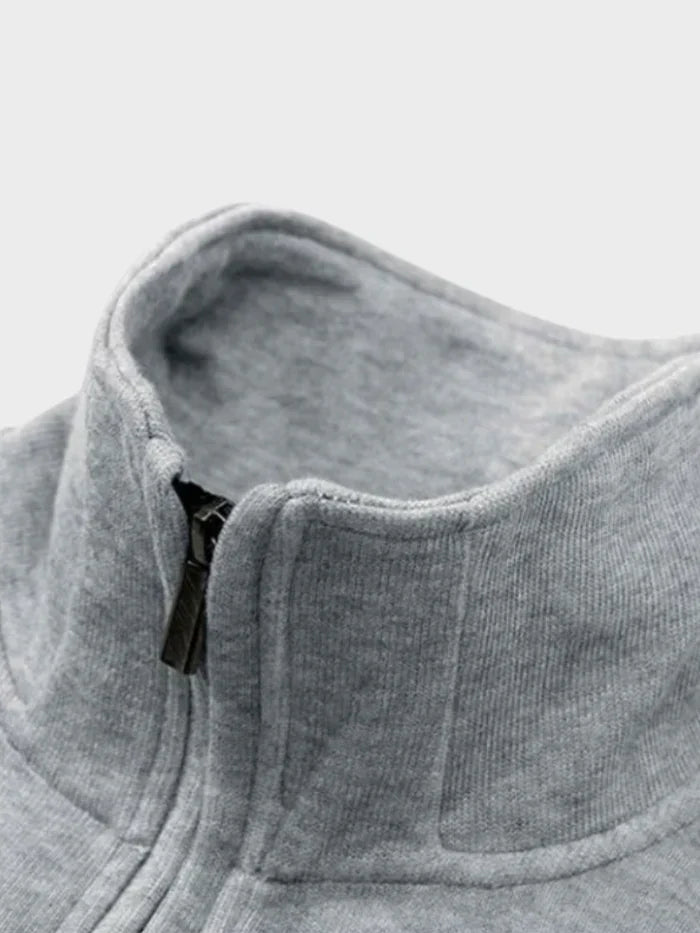 Pull-Over Homme à Demi-Fermeture Zippée pour Tenue Décontractée | Idéal pour la Mi-Saison