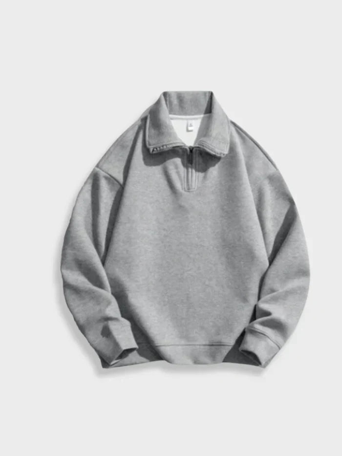 Pull-Over Homme à Demi-Fermeture Zippée pour Tenue Décontractée | Idéal pour la Mi-Saison