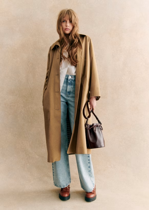 Trench-Coat Avec Fermeture Boutonnée Et Doublure À Carreaux Pour Femme | Idéal Pour Mi-Saison