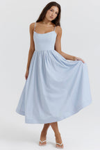 Robe Midi Coupe A-Line Sans Manches pour Femme | Idéale pour les Occasions Quotidiennes et les Événements
