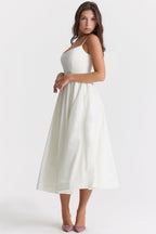 Robe Midi Coupe A-Line Sans Manches pour Femme | Idéale pour les Occasions Quotidiennes et les Événements