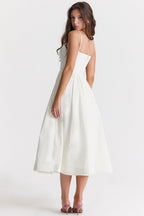 Robe Midi Coupe A-Line Sans Manches pour Femme | Idéale pour les Occasions Quotidiennes et les Événements