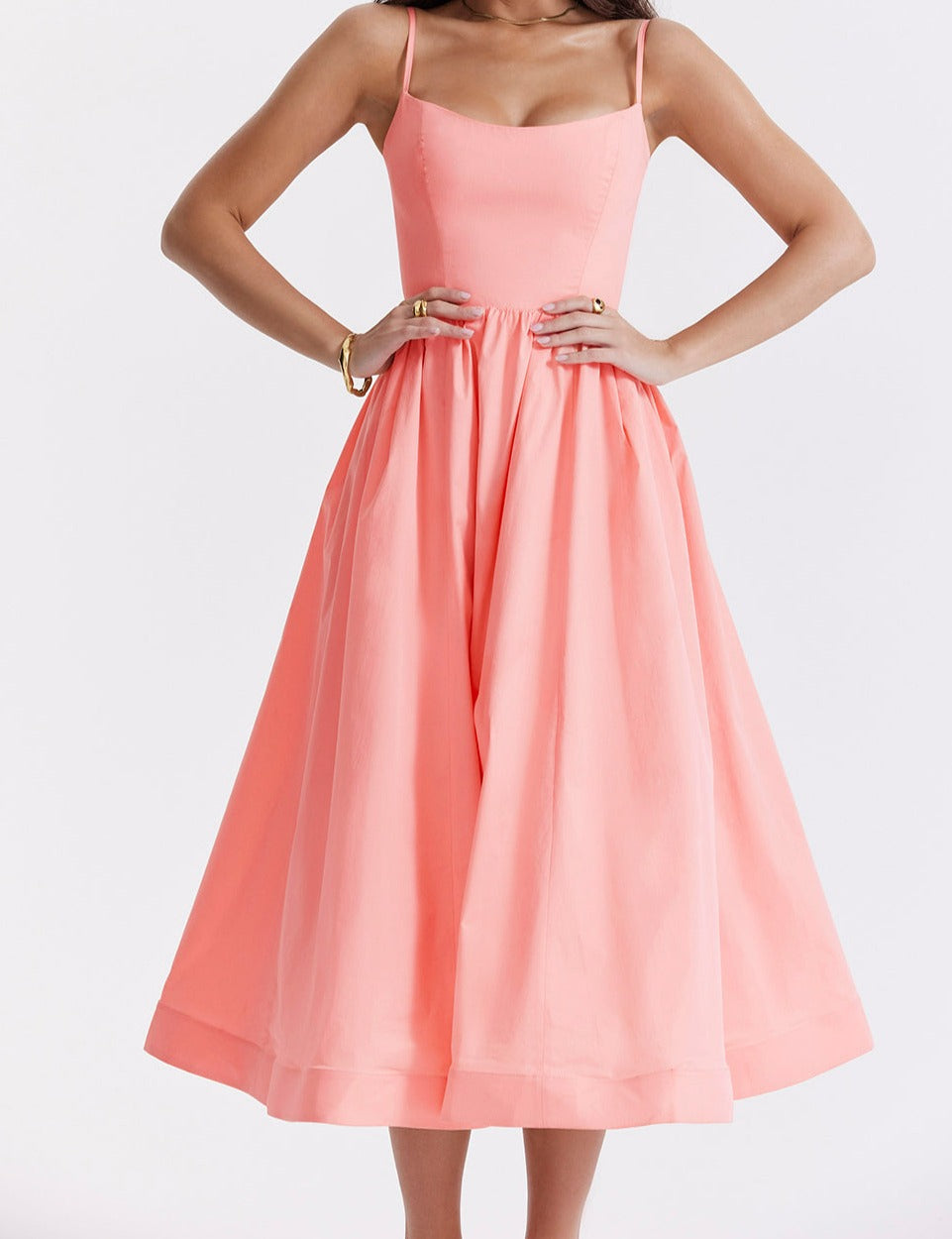 Robe Midi Coupe A-Line Sans Manches pour Femme | Idéale pour les Occasions Quotidiennes et les Événements